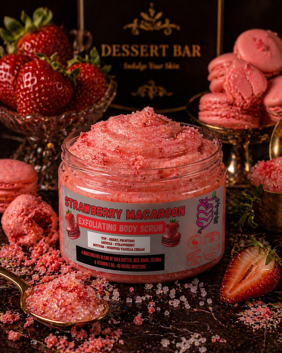 STRAWBERRY MACAROON EXFOLIATING BODY SCRUB