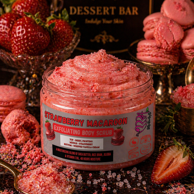 STRAWBERRY MACAROON EXFOLIATING BODY SCRUB