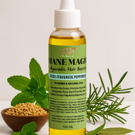 Mane Magic Oil – Ayurvedic Hair Booster (Chebe • Fenugreek • Peppermint)