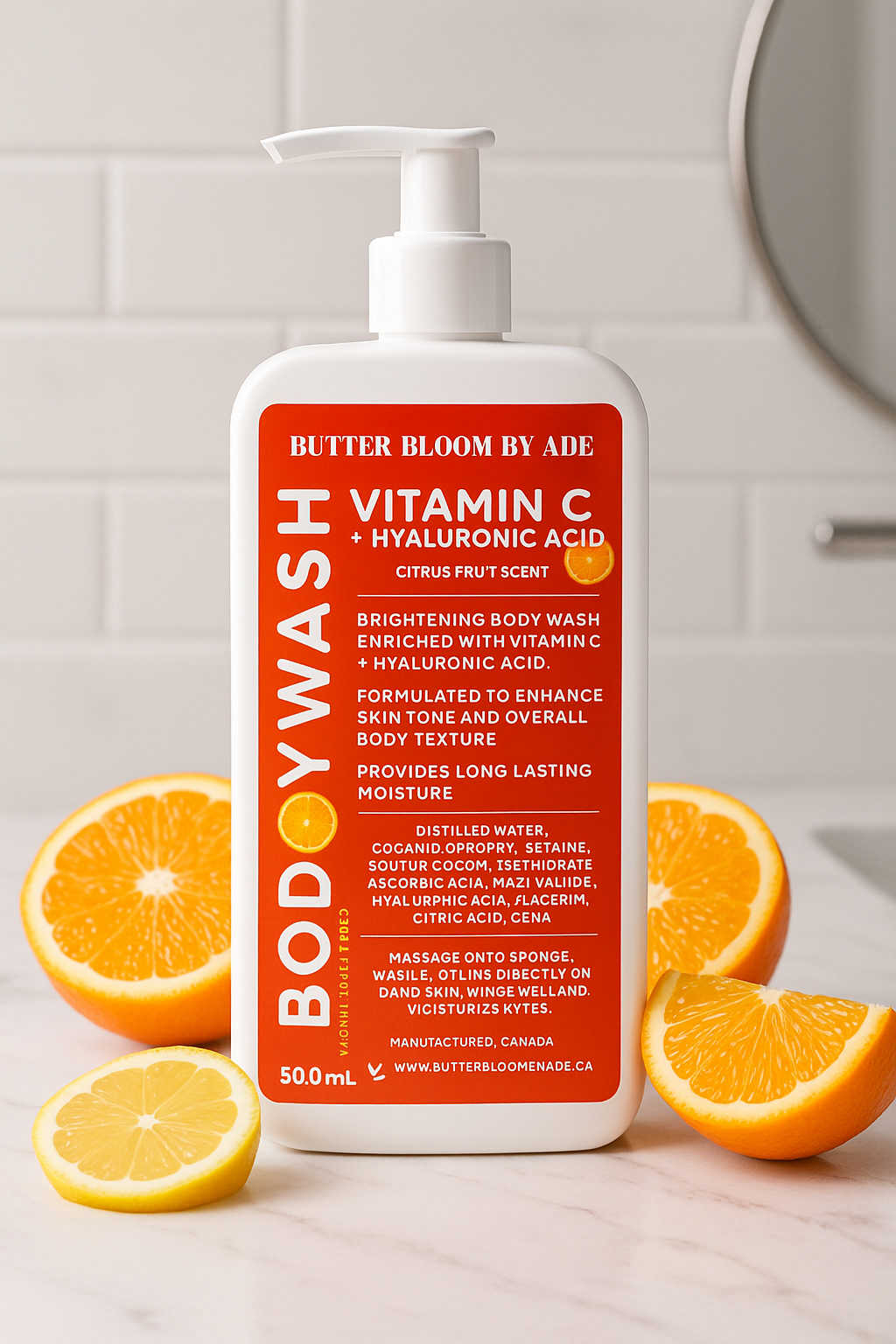 Vitamin C + Hyaluronic Acid Brightening Body Wash — Citrus Glow • 500ml