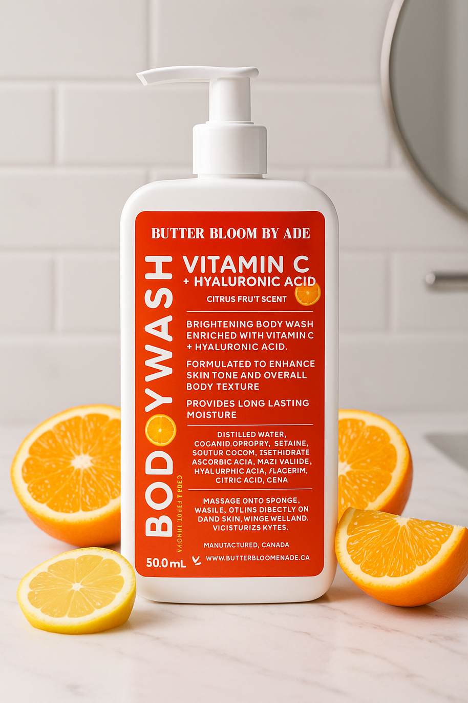 Vitamin C + Hyaluronic Acid Brightening Body Wash — Citrus Glow • 500ml