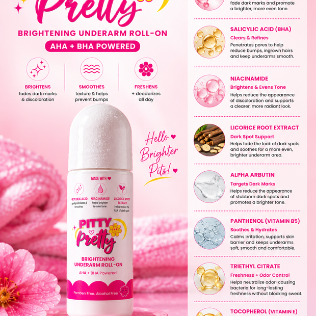 Pitty Pretty™ Brightening Underarm Roll-On