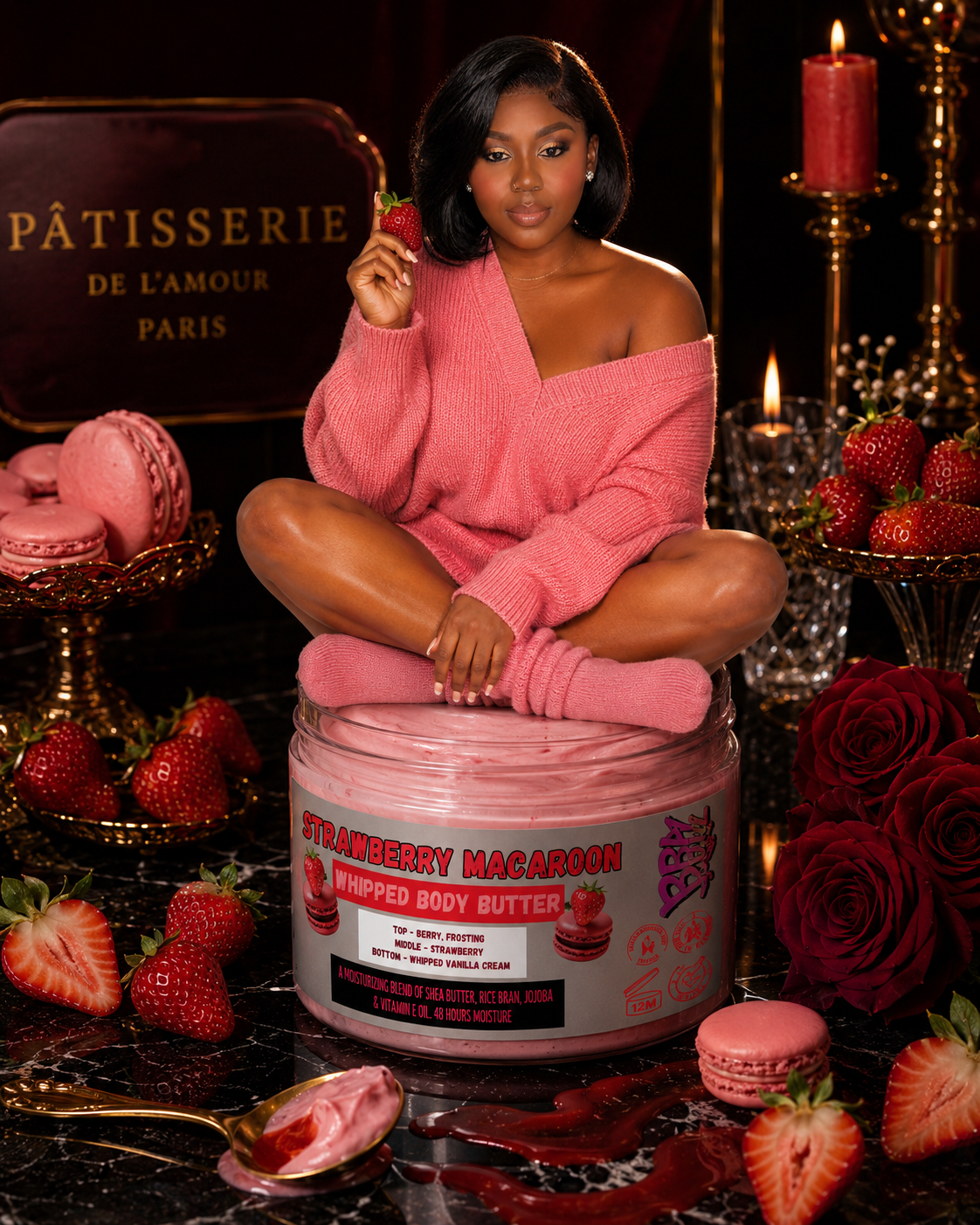 STRAWBERRY MACAROON WHIPPED BODY BUTTER